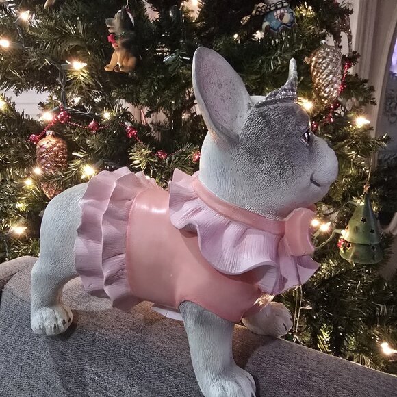 Humane Society French Bulldog Frenchie Princess Pink Tiara Valentine Figurine 12 - Picture 6 of 7